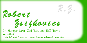 robert zsifkovics business card